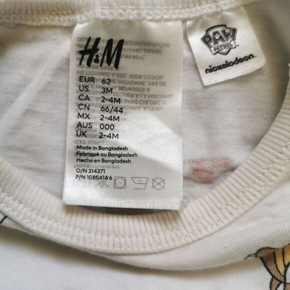 H&M paw patrol baby pajamas size 2-4 m - Picture 3 of 4